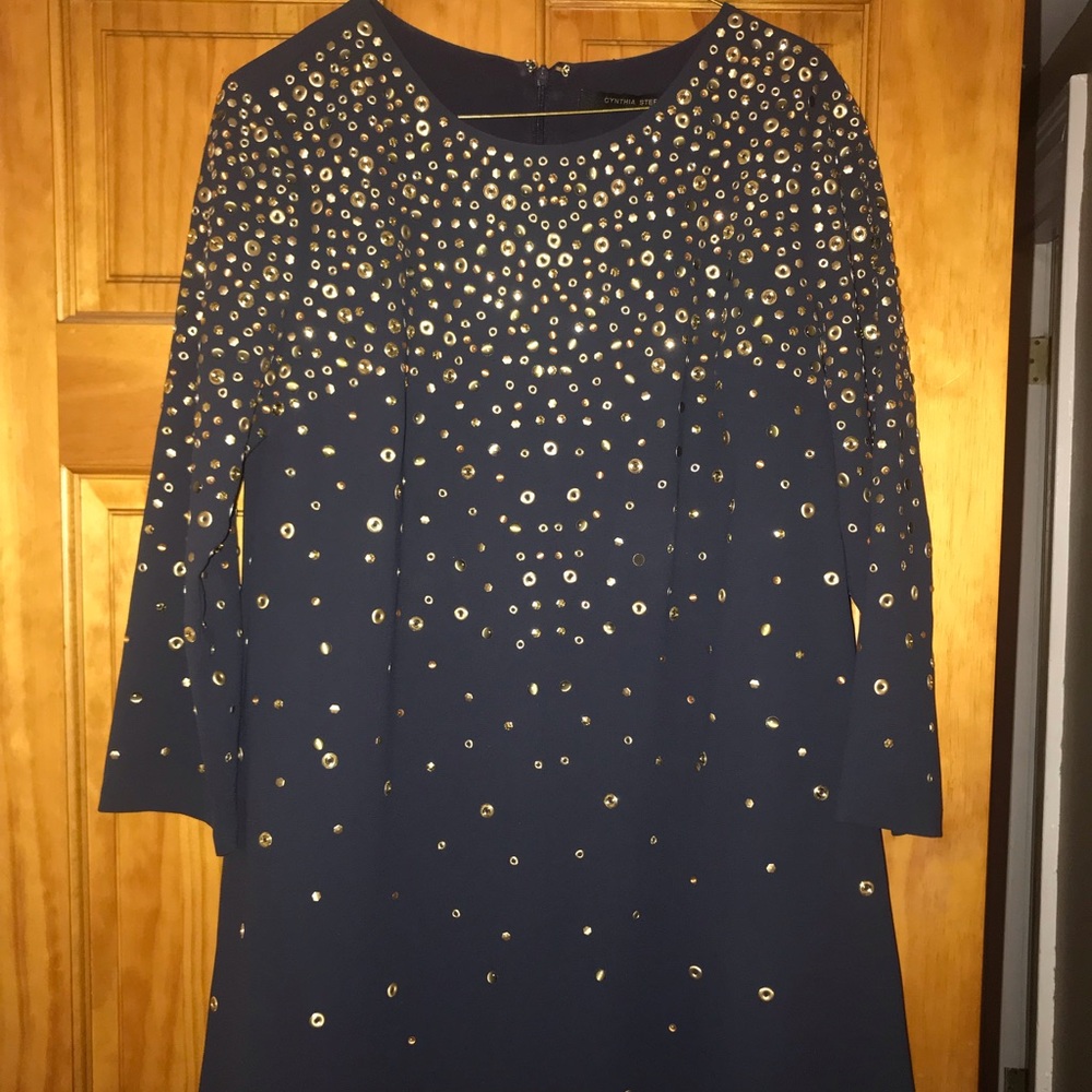 Cynthia Steffe dress in size 8. Teal and gold.